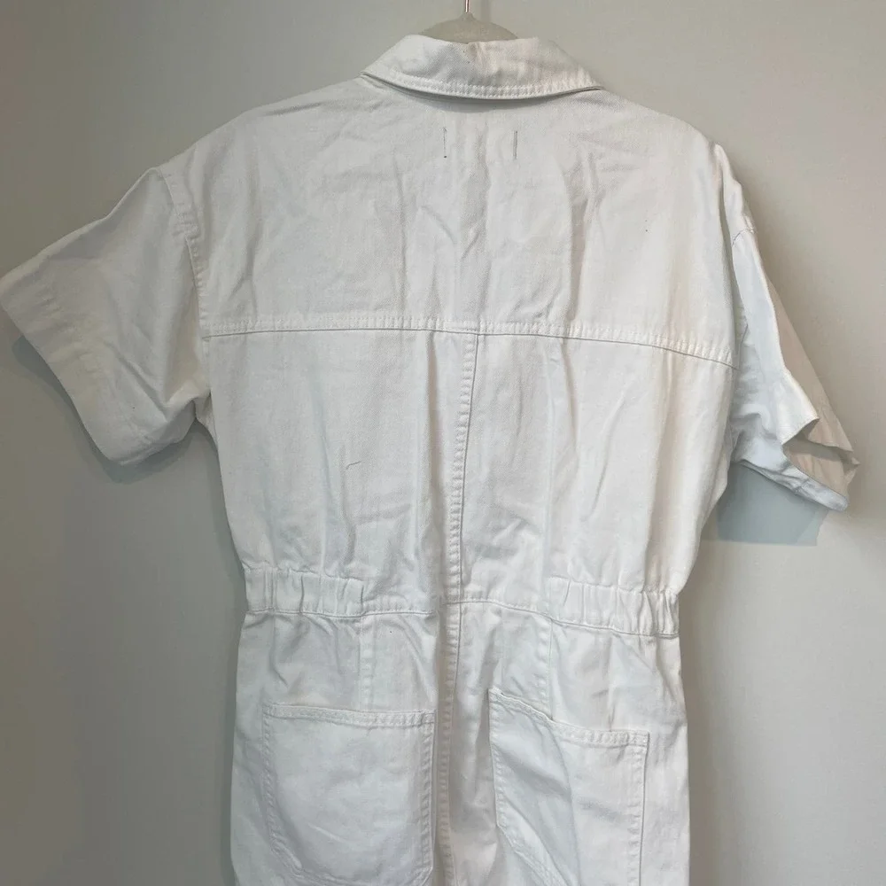Free People We The Free Marci Jumpsuit Size Large Optic White Cotton Denim - Picture 11 of 15